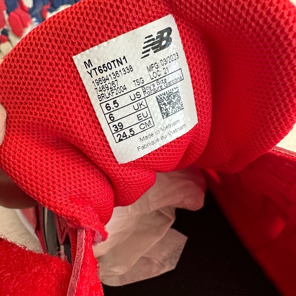 New Balance Team Red Night Sky Foam Mesh Athletic Sneakers Boys 6.5 - Picture 13 of 14